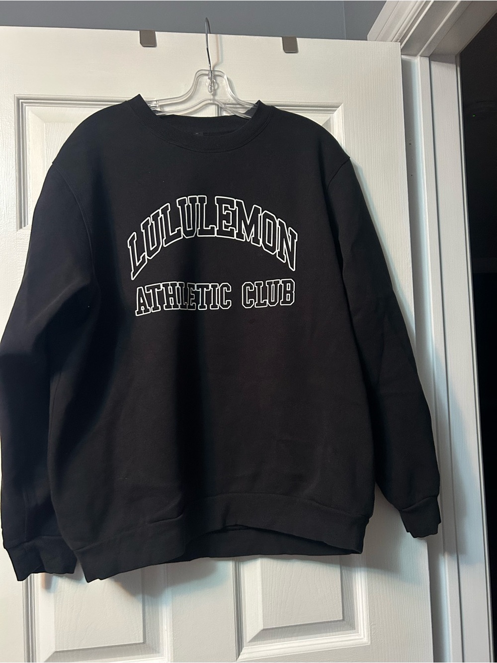 lululemon athletica Black Crewneck with White Athletic Club Logo
